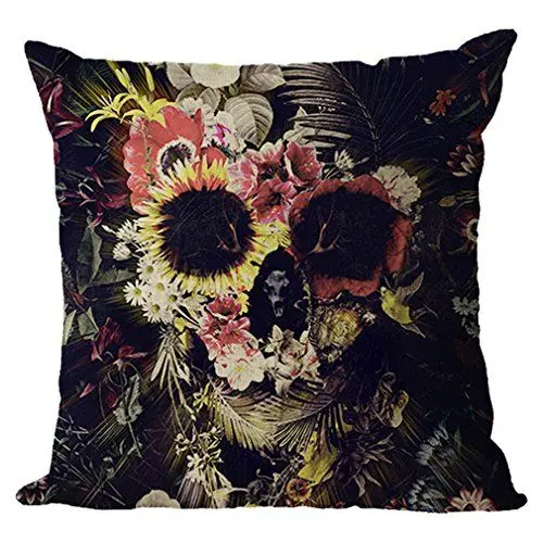 Produktbild: Nunubee Kissenbezug Punk Halloween Festival Love The Skulls Cushion Party Couch als Deko, 45 * 45cm