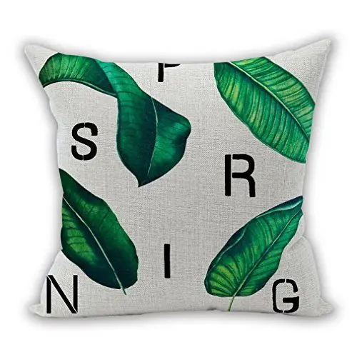 Produktbild: Nunubee Kissenbezug Wohnzimmer deko deko Kissen Shabby chic deko scheibengardine landhausstil Autodekoration Sofa Cover, Brief dunkelgrün Vier Blatt 45x45CM