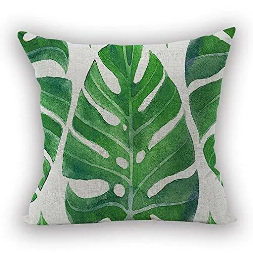 Produktbild: Nunubee Kissenbezug Wohnzimmer deko deko Kissen Shabby chic deko scheibengardine landhausstil Autodekoration Sofa Cover, Ein großes grünes Blatt 45x45CM