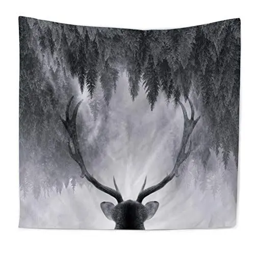 Produktbild: Nunubee Nunbee Tapisserie Wandbehäng Mandala Wald Wandteppich Wanddekoration Fatima Indisch Psychedelic makramee Hanging Hippie Tapestry Natur Beach Tischdecke Strandtücher, Hirsch 9 150 * 200cm