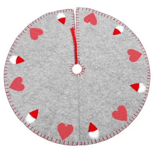 Produktbild: NUOBESTY 100CM Filz Weihnachtsbaumdecke Runde Weihnachtsmann Baumrock Weihnachtsbaum Rock Christbaumständer Teppich Weihnachtsschmuck Weihnachten Neujahr Party Dekoration Ornament Grau