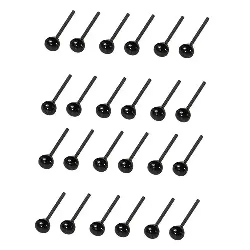 Produktbild: NUOBESTY 100 Paar handwerkliche Sicherheitsaugen Schwarz Plüschtier Sicherheitsaugen selber Machen Marionette Spielzeuge Kuscheltier Puppenaugen aus Glas DIY Puppenaugen häkeln Baby Zubehör