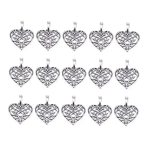 Produktbild: NUOBESTY Retro- Mit Herz- Ausgehöhlt Legierung 100-teilig Charm- -set Zur Schmuckherstellung