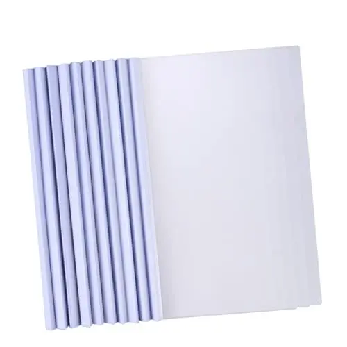 Produktbild: NUOBESTY Mode Schiebe Bar Datei Ordner 10 Stücke A4 Größe Bericht Papier Abdeckung Dateien Organizer Binder Weiß