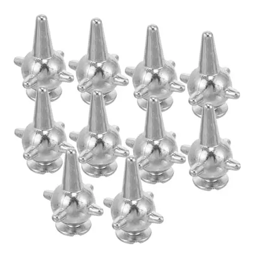 Produktbild: NUOBESTY 10St Meteorhammer-Niete Nieten Gestell Nagel Charme Gürtel Brieftasche Kette paket beutel schüssel dekoringe klamotten Niete für Kleidung Taschenzubehör Punk-Stollen Metall Silver