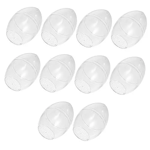 Produktbild: NUOBESTY 10Stücke Eiförmige Durchsichtige Kunststoffkugeln zum Befüllen DIY Bastelkugeln für Weihnachts und Partydekoration Wiederverwendbare und Bruchsichere Ornamente