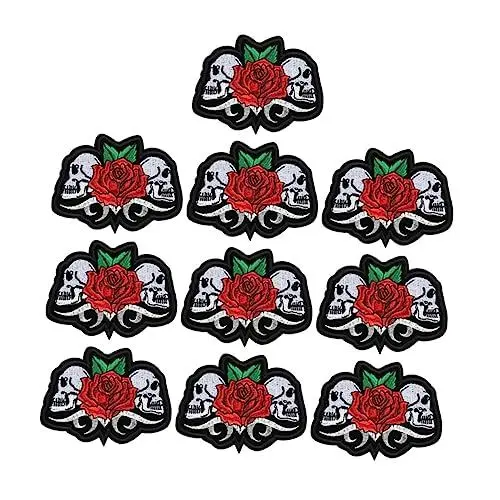Produktbild: NUOBESTY 10st -patch Applikationsaufnäher Aufnäher Zum Aufbügeln Halloween-transfer-aufkleber Punk-patches Halloween-diy-patches Patches Nähen Vlies Banner Rechner