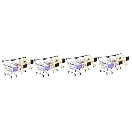 Produktbild: NUOBESTY 12 STK Mini-einkaufswagen Make-up-schwammgestell Spielzeuge Mini-Spielzeug Kleiner Supermarktwagen Bürowagen Einkaufswagen-Modell Kinderwagen Kleinkind Metall Eierständer Kosmetik