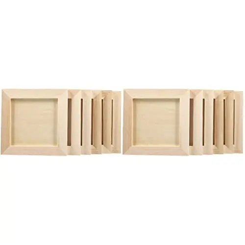 Produktbild: NUOBESTY 12 STK Unlackiertes Holz Unlackiertes Holz Bilderrahmen DIY Holz Bilderrahmen Holz Bilderrahmen Basteln Bilderrahmen DIY