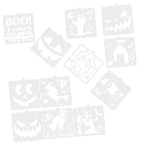 Produktbild: NUOBESTY 12 Stück Halloween-schablonen mit Kürbisgesicht Fledermaus Holzmalerei-vorlagen für Süßes oder Saures-dekorationen