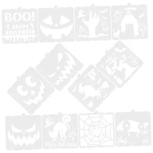 Produktbild: NUOBESTY Wiederverwendbare Halloween-schablonen 12 Stück Große Schablonen Für Kunstprojekte Von Jungen Und Erwachsenen