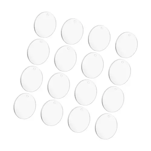 Produktbild: NUOBESTY 16st Acrylplatte Kreisförmige Acrylrohlinge Kreisscheibenornament Aus Acryl Acryl-ornamentrohlinge Schlüsselanhänger Mit Acrylscheiben Acrylanhänger Mit Löchern 10cm Schmücken