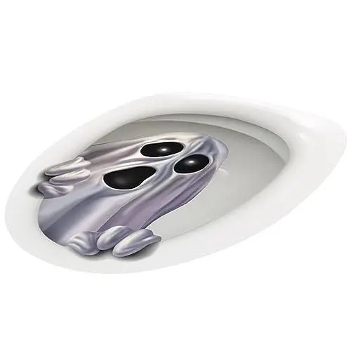 Produktbild: NUOBESTY 1 Blatt Poster Toilettensitz-aufkleber Dekorative Toilettenaufkleber Toilettenplakate Halloween-toilettenaufkleber Halloween-bodenaufkleber Aufkleber Für Geist 3d Pvc Wasserdicht