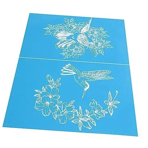Produktbild: NUOBESTY 1 Blatt Siebdruck-Vorlage siebdruck set schaber scrapper rakel Gaze schablonen Haushaltsmaschenübertragung wiederverwendbare Druckschablone Klebstoff das Schild Netz Gittergewebe
