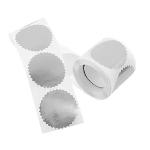 Produktbild: NUOBESTY Rolle Mit Silbernen Stempeln Und Siegeln 50 Mm Durchmesser Geprägte Aufkleber Für Diplom-medaillen Abschluss-dekorationen.