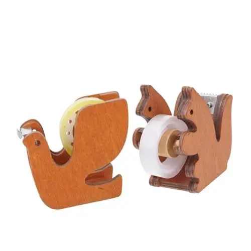 Produktbild: NUOBESTY 2 Stück Klebebandspender Aus Holz Schreibtisch-klebebandhalter Mit Rutschfester Basis Für Büro Schule Zuhause