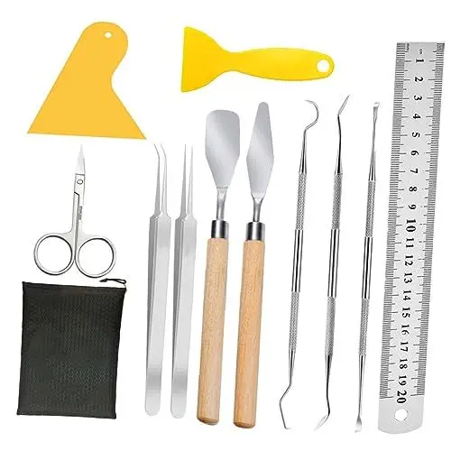 Produktbild: NUOBESTY Ton-bildhauerei-schnitzset Töpferwerkzeug-set 11-teilig Ton-zubehör Metallmaterial Aufbewahrungstasche Im Lieferumfang Enthalten