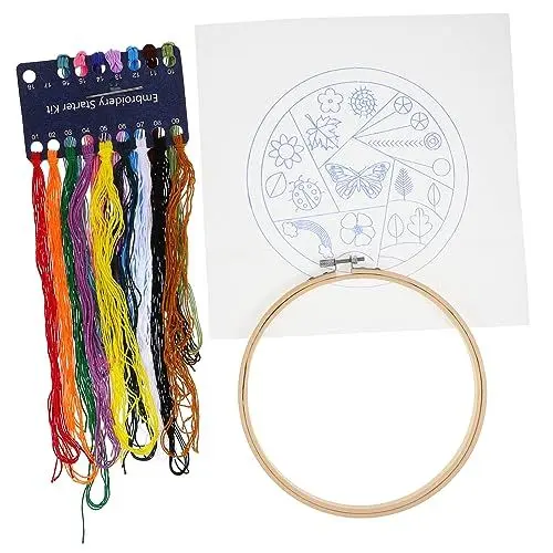 Produktbild: NUOBESTY 1 Satz Kreuzstich Strickmuster Stickset für Kinder Starter-Sticksets Pflanzen-Kits Stanznadel-Kits Strickset Nähzubehör Stickset zum Üben Strickzeug Weben Suite Material Polyester