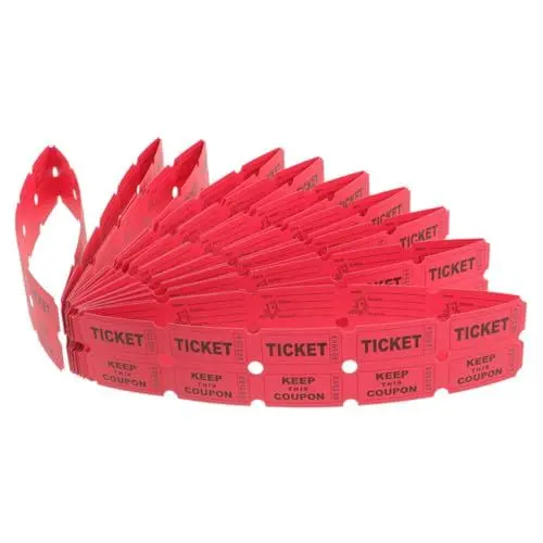 Produktbild: NUOBESTY 1 Satz Los Doppelt Eintrittskarten Für Veranstaltungen Abstimmung Partykarten Karten Für Eine Karnevalsparty Gesteckt Spielkarten Farbiges Ticket Auktionstickets Papier Rot 200st