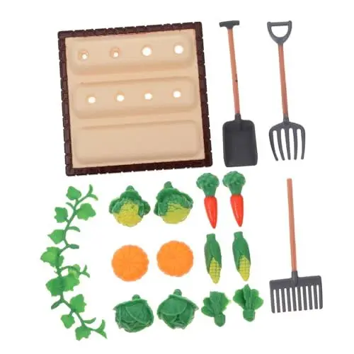 Produktbild: NUOBESTY 1 Satz Mini-Schaufelrechen puppenzubehör Garten Szenenmodell Modelle Mini-Landschaftsmodell Mikrolandschaftsmodell klein Eisenrechen Ornament schmücken Plastik