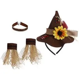 Produktbild: NUOBESTY 1 Set Halloween Vogelscheuche Kostüm Mode Choker Halskette Vogelscheuche Hüte Armband für Erwachsene