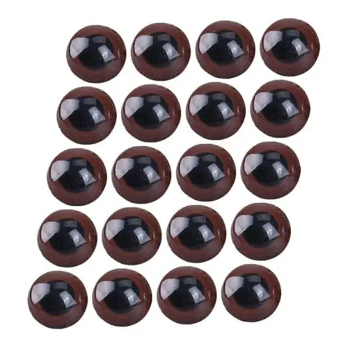 Produktbild: NUOBESTY 20St Plüschtieraugen Handgemachte Spielzeugaugen Amigurumi Puppentiere Kuscheltier Augen Spielzeugaugen häkeln Augen für Häkeltiere falsches Auge Puppe Augapfel Plastik Light Brown