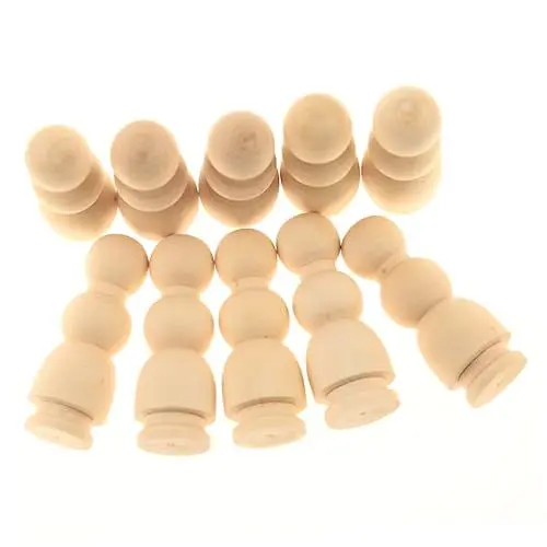 Produktbild: NUOBESTY 20 Stück Pädagogische Kinder Bastelspielzeug Kinder Malerei Handwerk Holzpuppe DIY Zeichnung Ornament DIY Unfertige Puppen