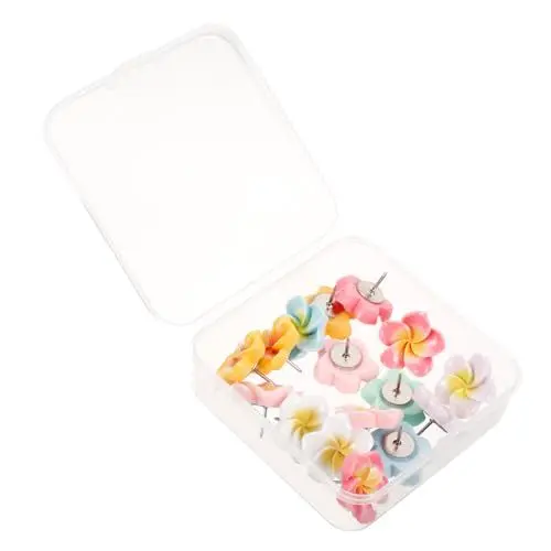 Produktbild: NUOBESTY 21st Plumeria-reißzwecke Bequemer Druckstift Schreibtischaccessoires Für Frauen Daumennägel Austauschbare Stecknadeln Niedliche Stecknadeln Für Die Pinnwand Zarte Reißnägel Plastik