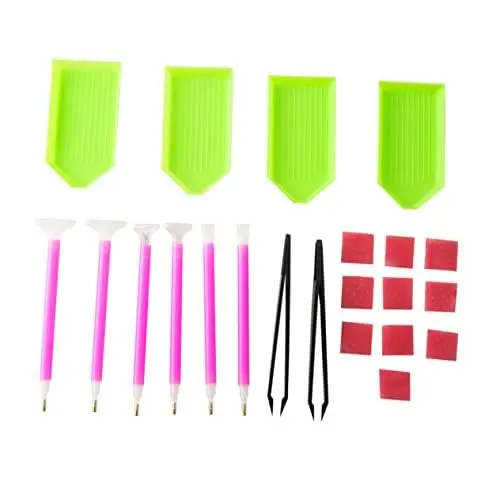 Produktbild: NUOBESTY 22-teiliges Set Nagelwerkzeuge Perlensortiertabletts Kit De Manicura Stich-kits Strass-werkzeug Edelstein Kreuzstichpackungen Bausätze Strassperlen Nagellackierset 3d Diamant Korn
