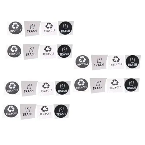 Produktbild: NUOBESTY 3er-set Papierkorb-aufkleber-set Müllaufkleber Mülleimer-schilder Für Das Home-office Recycling-center Pvc-etiketten Für Den Täglichen Gebrauch 8 Stück X 3