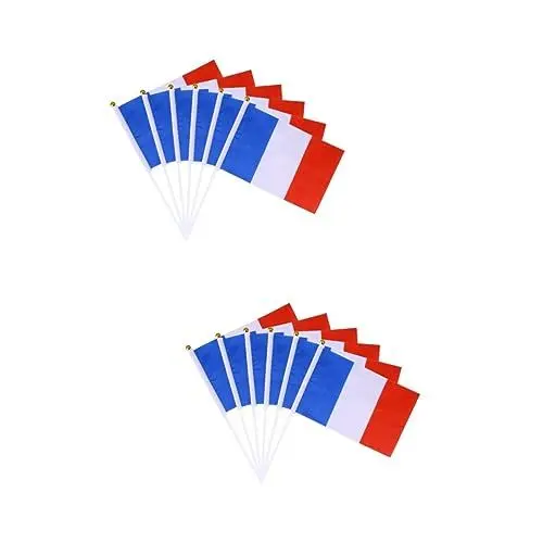 Produktbild: NUOBESTY 24 Stück Gefälligkeiten Von Fahnen Wehenden Partys Welt Russische Banner Bastille Paraden Mini National Xcm Tischplatte Gehalten Wimpel Gold Country Festival Miniture Handheld Für