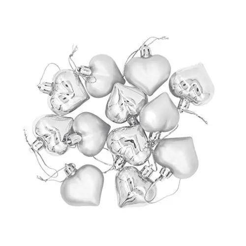 Produktbild: NUOBESTY 24 Stücke Weihnachtskugeln Herz Christbaumkugeln Bruchsichere Weihnachtsbaumkugeln Baumkugeln Christbaumschmuck Baumschmuck Weihnachtsschmuck Weihnachtsbaum Anhänger