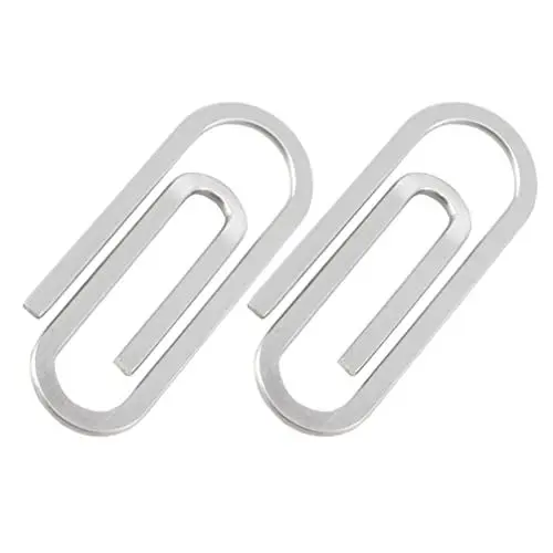 Produktbild: NUOBESTY 2Pcs Papierclips Nicht- Skid- Papierklammern Große Papierklammern Edelstahl Hochleistungsdicht Feste Grip- Datei Fixierung Clips Geldklemmen für Home Office School Supplies Silber