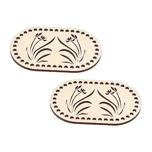 Produktbild: NUOBESTY 2St Holzspäne für den Korbboden Häkel Taschenherstellung DIY Korbherstellung Elliptische Häkelkorb-Unterlage Holzunterlage für Häkelkorb Oval Werkzeug Anhänger Base häkeln