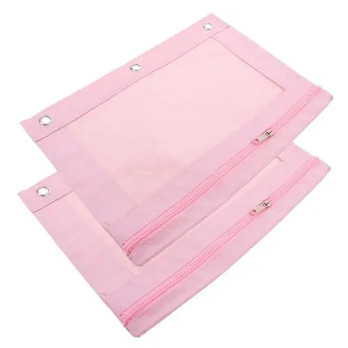Produktbild: NUOBESTY 3er-binder-federmäppchen mit Reißverschluss Weiches Canvas Federmäppchen Fensterdesign 2er-pack