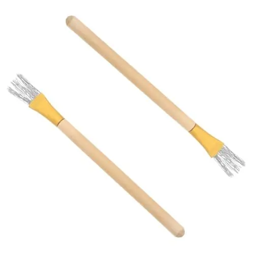 Produktbild: NUOBESTY Werkzeuge Zum Modellieren Von Töpferton – 2er-pack Metalldrahtbürsten Mit Holzgriffen Zum Strukturieren