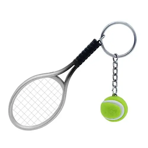 Produktbild: NUOBESTY 2St lustiger Schlüsselanhänger süße für Männer Schlüsselring Tennis Schläger Schlüsselanhänger tennis schlüsselanhänger Tennisschläger Schlüsselanhänger Schlüsselringe