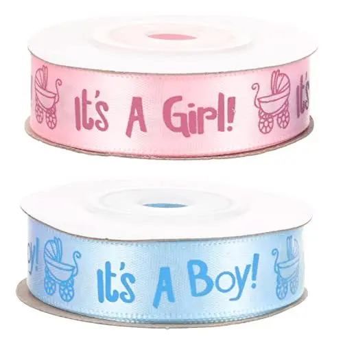 Produktbild: NUOBESTY 2 Rollen Babyparty-dekorationen Für Mädchen – Festliches Paketband Für Geschenkset Für Neugeborene