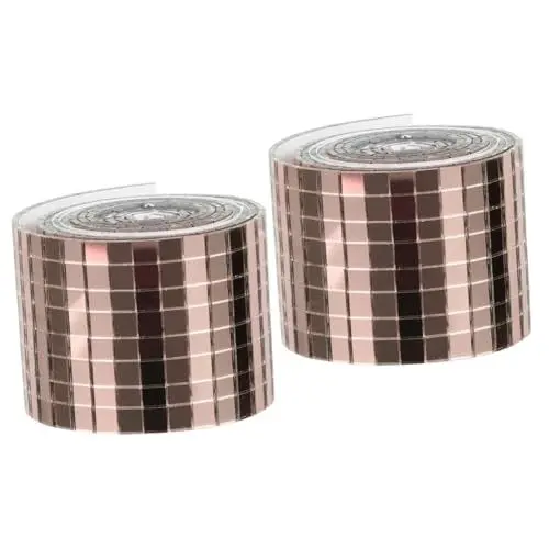Produktbild: NUOBESTY 2rollen Selbstklebende Mini Spiegel Mosaik Fliesen Kreative Wanddekoration Für Küche Bad Schlafzimmer Diy-projekte Roségold Für Glatte Oberflächen Geeignet