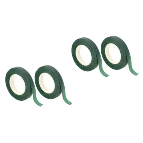 Produktbild: NUOBESTY 2 Sätze Blumenband Paketklebeband Für Blumen Stängelband Bouquet Stängelverpackung Blumenkäfighalter Mit Saugnapf Bastelprojekte Für Floristen Green Papier 2 Rollen * 2