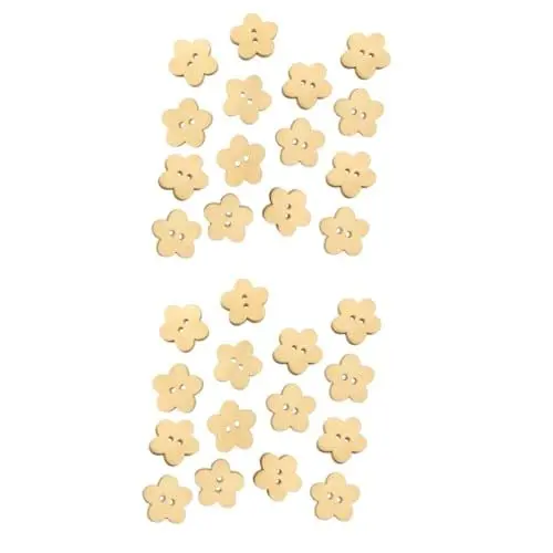 Produktbild: NUOBESTY 2 Sätze Blumenknöpfe Bastelzeug Handwerkskunst Dekoringe Handwerksmaterial Bastelmaterial The Craft Bastel Materialien Dekoration Diy-knöpfe Knöpfe Annähen Bambus 100 Stück * 2