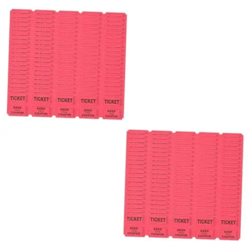 Produktbild: NUOBESTY 2 Sätze Los Ereignisse Eintrittskarte Für Veranstaltungen Karten Für Eine Karnevalsparty Tickets Etiketten Auktionstickets Fahrkarte Spendenkarten Doppelt Papier Rot 200 Stück * 2