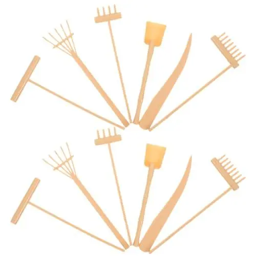 Produktbild: NUOBESTY 2 Satz Sandtisch Rechen Sandkasten Miniaturen Rechen Sandkasten Rechen Steingartenrechen Rechen Verzierungen Rechen Für Sandtische Sandkastenrechen Schaufeln Sandspielzeug Plastik