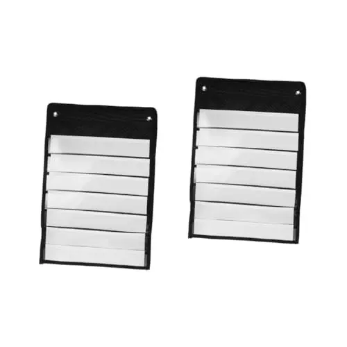 Produktbild: NUOBESTY 2 Sets Klassenzimmer Wandaufhängetasche Magnetisches Whiteboard Magnetisches Whiteboard Zeitplan Taschendiagramm Für Klassenzimmer Taschendiagramm Hängender Organizer