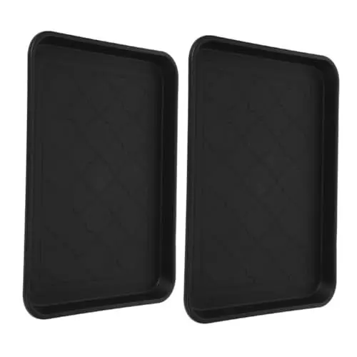 Produktbild: NUOBESTY 2 StüCk Schuhwanne Schwarz Kunststoff 45X36X3Cm - Vielseitige Ablage FüR Schuhe, Haustierfutter Und Kofferraum