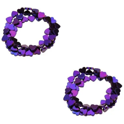Produktbild: NUOBESTY 2 Sets Schmuckzubehör Kreative Bastelperlen Herzperlen Miniloch Halbzeuge Steinperlen Für Armband Halskette 50 Stück * 2