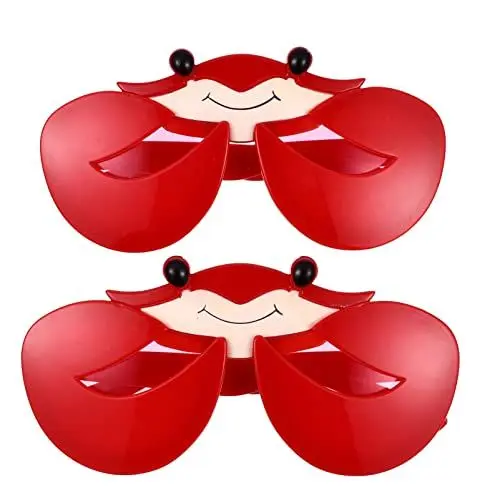 Produktbild: NUOBESTY 2 Stücke Krabben Brillen Luau Party Sonnenbrille Lustige Partybrille Neuheit Spaßbrille für Erwachsene Kinder Strand Hawaii Party Photo Booth Requisitens Tropische Kostüm Zubehör