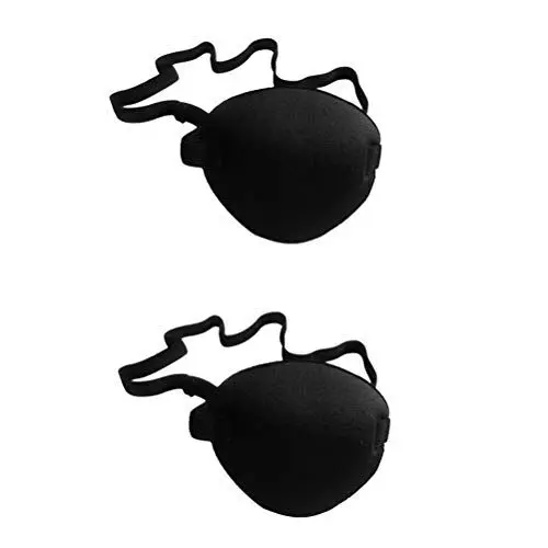 Produktbild: NUOBESTY 2 stücke Weiche und komfortable Pirate augenklappe einzigen Augenmaske für amblyopie faules Auge für Erwachsene Kinder (schwarz)