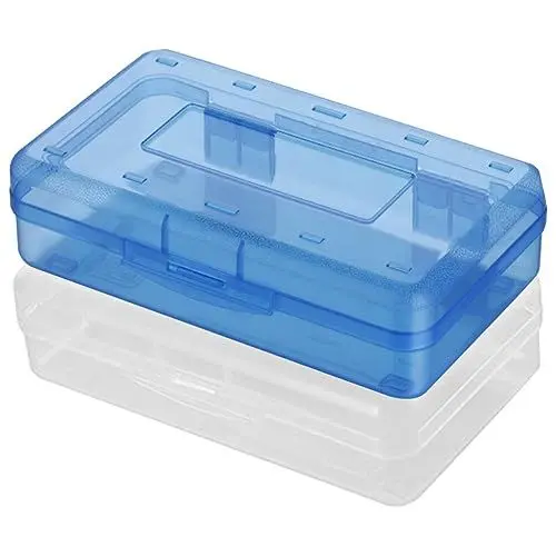 Produktbild: NUOBESTY 2er-Box Transparentes Federmäppchen Bleistiftbox Mit Großem Fassungsvermögen Stift-Organizer Aufbewahrungsetuis Für Bleistifte Hartes Stiftetui Kind Veranstalter Plastik Tragbar