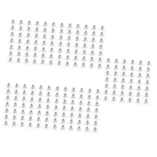 Produktbild: NUOBESTY 300 Stk Bolzenstecker Gepiercte Ohrringe Rückseite der Ohrstecker Ohrringe Zubehör Schmuck liefert Ohrringrückseiten für Ohrstecker Frisbeescheibe Ohrstöpsel Stecker hinten Plastik